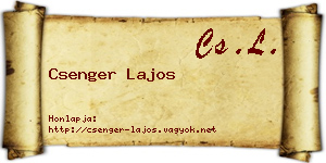 Csenger Lajos névjegykártya